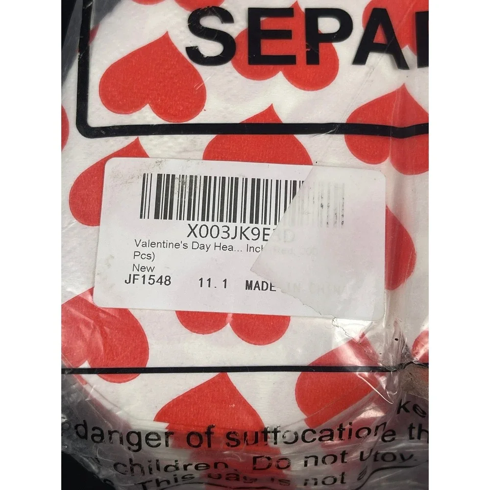 Valentine's Day Heart Shaped‎ Paper Napkins Red White Heart Print 200 Pcs